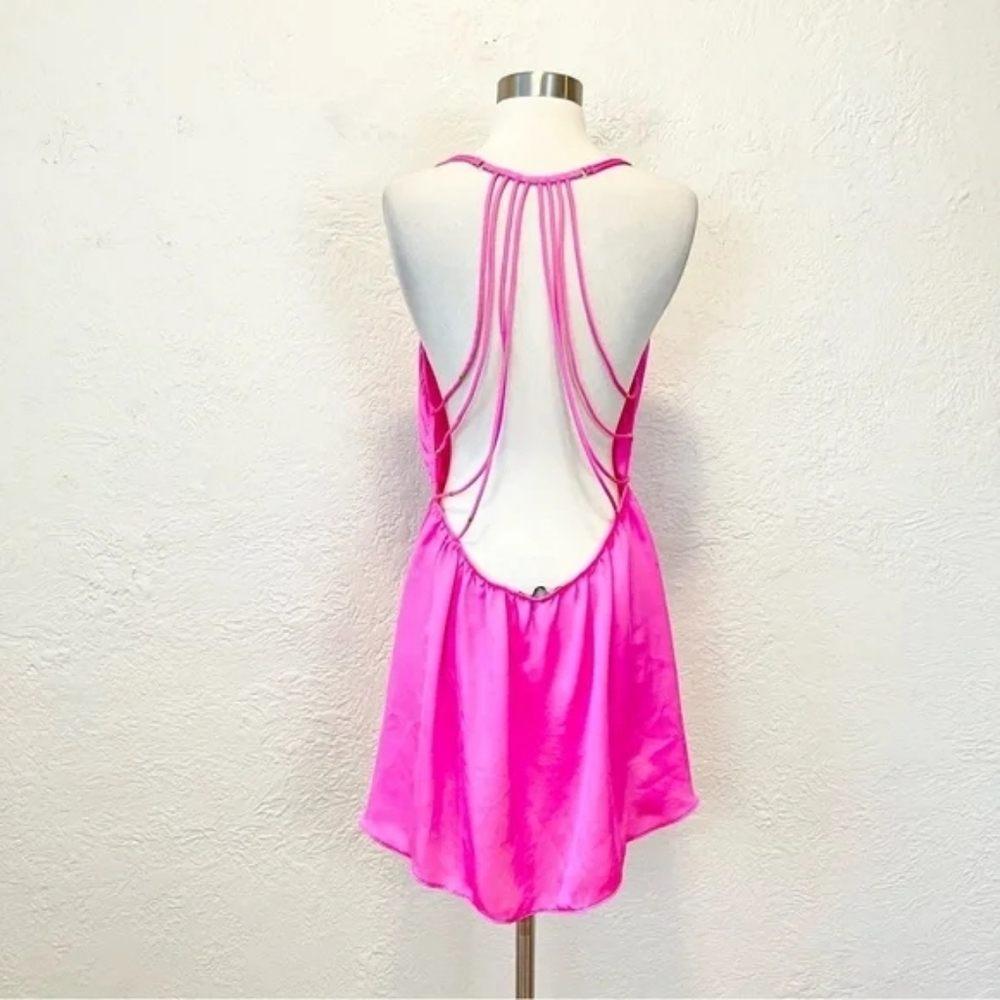 Victoria's Secret Bright Pink Strappy Backless Dress